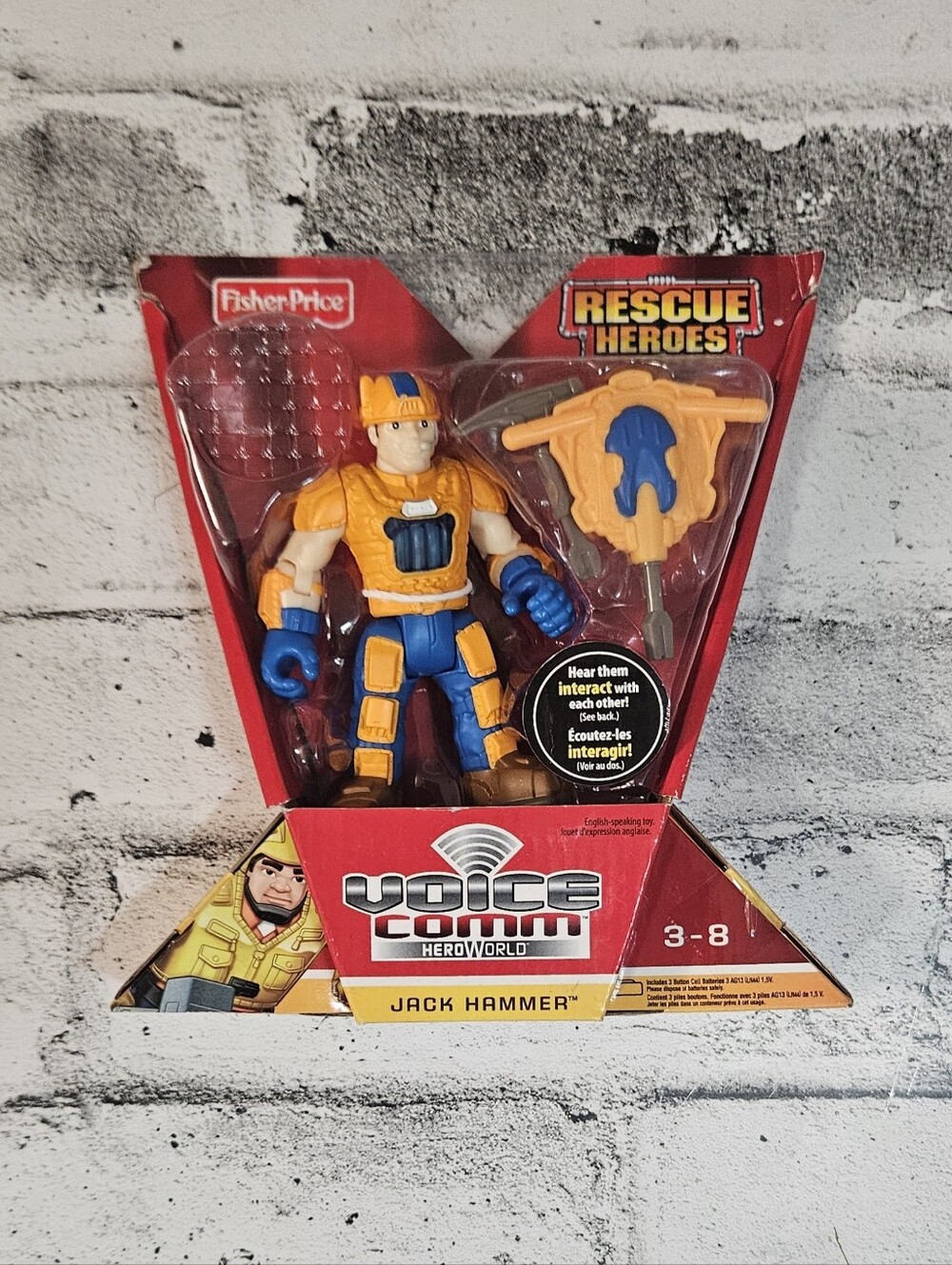 Fisher Price Rescue Heroes Jack Hammer Voice Comm Figure New In Package - Picture 7 of 8